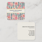 Rosa Aquarellfarben auf Streifen Quadratische Visitenkarte (Vorne/Hinten)