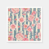 Rosa Aquarellfarben auf Streifen Serviette (Vorderseite)