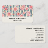 Rosa Aquarellfarben auf Streifen Visitenkarte (Vorne/Hinten)