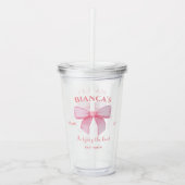 Rosa Aquarellfarben Blauer Junggeselinnen-Abschied Acryltrinkbecher (Vorderseite)