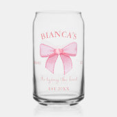 Rosa Aquarellfarben Blauer Junggeselinnen-Abschied Dosenglas (Vorderseite)