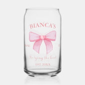 Rosa Aquarellfarben Blauer Junggeselinnen-Abschied Dosenglas (Rückseite)