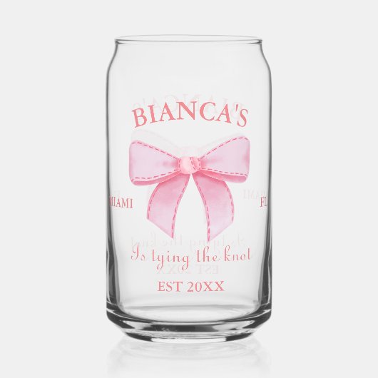 Rosa Aquarellfarben Blauer Junggeselinnen-Abschied Dosenglas (Rückseite)