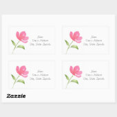 Rosa Aquarellfarben Blume 3 Rechteckiger Aufkleber (Blatt)