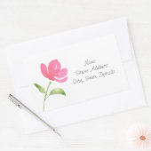 Rosa Aquarellfarben Blume 3 Rechteckiger Aufkleber (Umschlag)