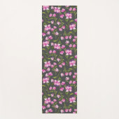 Rosa Aquarellfarben Blume auf grauem Yoga Mat Yogamatte (Vorderseite)