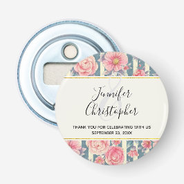 Rosa Aquarellfarben Blume auf Streifen Gastgeschen Flaschenöffner