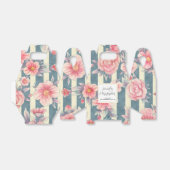 Rosa Aquarellfarben Blume auf Streifen Hochzeit Geschenkschachtel (Ungefaltet)