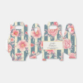 Rosa Aquarellfarben Blume auf Streifen Hochzeit Geschenkschachtel (Ungefaltet)