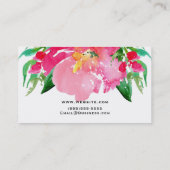 Rosa Aquarellfarben Blume Bläserner Sommer Schönhe Visitenkarte (Rückseite)