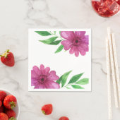 Rosa Aquarellfarben Blume Blumenfrühling Brautpart Serviette (Beispiel)