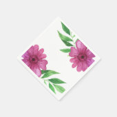 Rosa Aquarellfarben Blume Blumenfrühling Brautpart Serviette (Ecke)