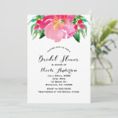 Rosa Aquarellfarben Blume Blumengebirge Sommer Bra Einladung (Stehend Vorderseite)