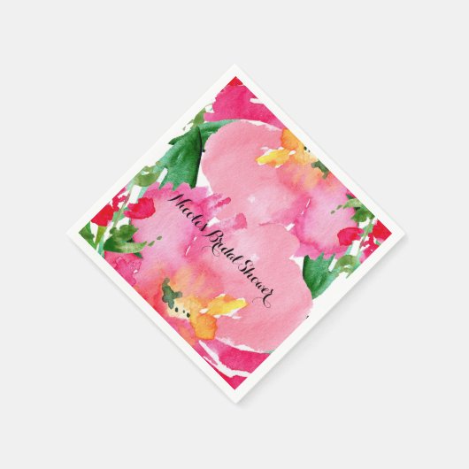 Rosa Aquarellfarben Blume Blumengebirge Sommer Bra Serviette (Ecke)