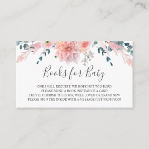 Rosa Aquarellfarben Blume Bücher für Babysteckkart Begleitkarte