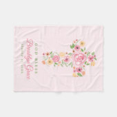 Rosa Aquarellfarben Blume Cross Taufen / Christeni Fleecedecke (Vorderseite (Horizontal))