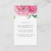Rosa Aquarellfarben Blume Elegant Botanisch und el Visitenkarte (Rückseite)
