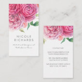 Rosa Aquarellfarben Blume Elegant Botanisch und el Visitenkarte (Vorne/Hinten)