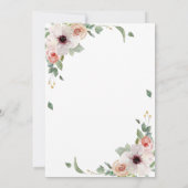 Rosa Aquarellfarben Blume Elegante Hochzeit Einladung (Rückseite)