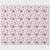Rosa Aquarellfarben Blume Herz Geschenkpapier (Flach)