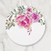 Rosa Aquarellfarben Blume Hochzeit Danke Geschenkanhänger (Rückseite)