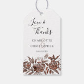 Rosa Aquarellfarben Blume Hochzeit danke Geschenkanhänger (Vorderseite)