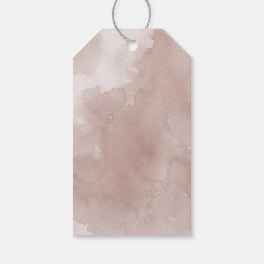 Rosa Aquarellfarben Blume Hochzeit danke Geschenkanhänger (Rückseite)