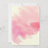 Rosa Aquarellfarben Blume Hochzeit Einladung (Rückseite)