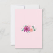 Rosa Aquarellfarben-Blume Hochzeitskarten RSVP Karte (Rückseite)