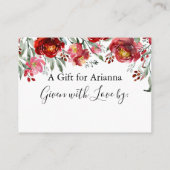 Rosa Aquarellfarben Blume Kein Wrap Brautparty Begleitkarte (Rückseite)