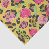 Rosa Aquarellfarben Blume Leopard Tierwerbung Seidenpapier (Detail)