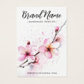 Rosa Aquarellfarben Blume Ohrkarte (Vorderseite)