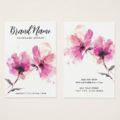 Rosa Aquarellfarben Blume Ohrkarte (Vorne & Hinten)