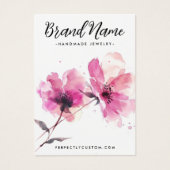 Rosa Aquarellfarben Blume Ohrkarte (Vorderseite)