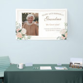 Rosa Aquarellfarben Blume Oma Geburtstag Banner (Messeveranstaltung)