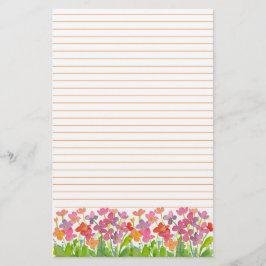 Rosa Aquarellfarben Blume Orange Linde Briefpapier