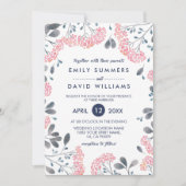 Rosa Aquarellfarben Blume Rahmen Hochzeit einladen Einladung (Vorderseite)