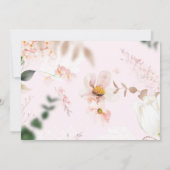 Rosa Aquarellfarben Blume Rose Gold Vierte Geburts Einladung (Rückseite)