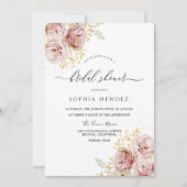 Rosa Aquarellfarben Blume Schönes Brautparty Einladung (Vorderseite)