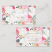 Rosa Aquarellfarben Blume Weißes Design Visitenkarte (Vorne/Hinten)
