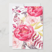 Rosa Aquarellfarben Blume Wreath Wedding Einladung (Rückseite)