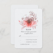 Rosa Aquarellfarben-Blume zum Hochzeitsehen der RS RSVP Karte (Vorne/Hinten)