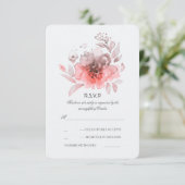 Rosa Aquarellfarben-Blume zum Hochzeitsehen der RS RSVP Karte (Stehend Vorderseite)