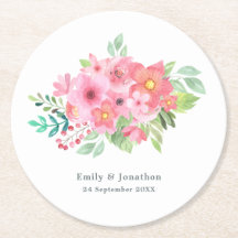 Rosa Aquarellfarben Blumenbezeichnungen Datum Hoch