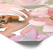 Rosa Aquarellfarben Blumenfarbe Geburtsname Poster (Ecke)