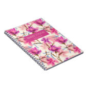 Rosa Aquarellfarben Blumenmuster Notebook Notizblock (Rechte Seite)