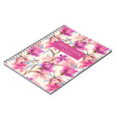 Rosa Aquarellfarben Blumenmuster Notebook Notizblock (Linke Seite)