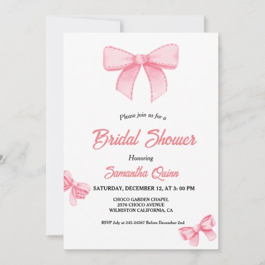 Rosa Aquarellfarben, Blush Brautparty Party Einladung (Vorderseite)