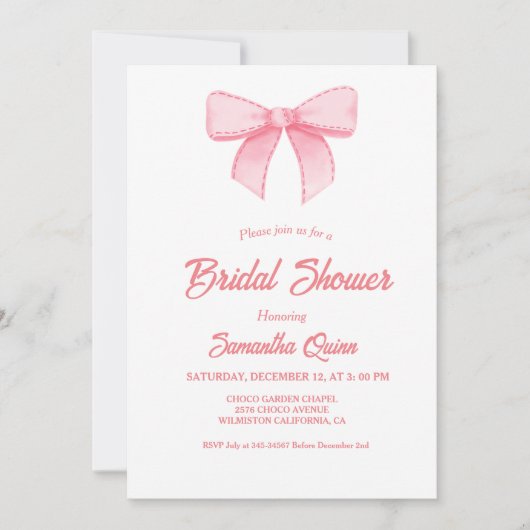 Rosa Aquarellfarben, Blush Brautparty Party Einladung (Vorderseite)