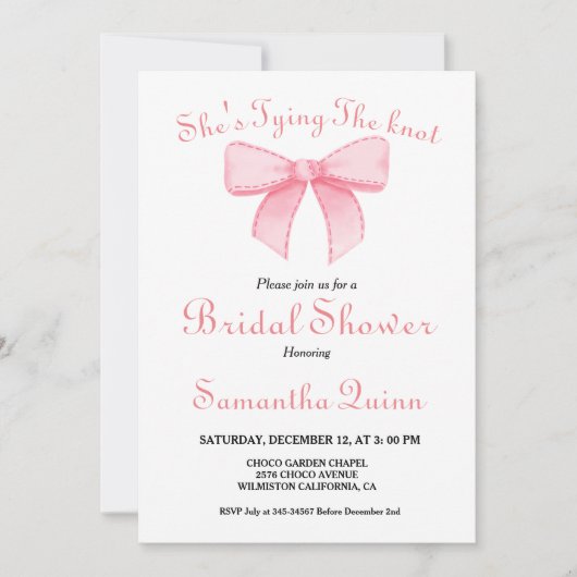 Rosa Aquarellfarben, Blush Brautparty Party Einladung (Vorderseite)